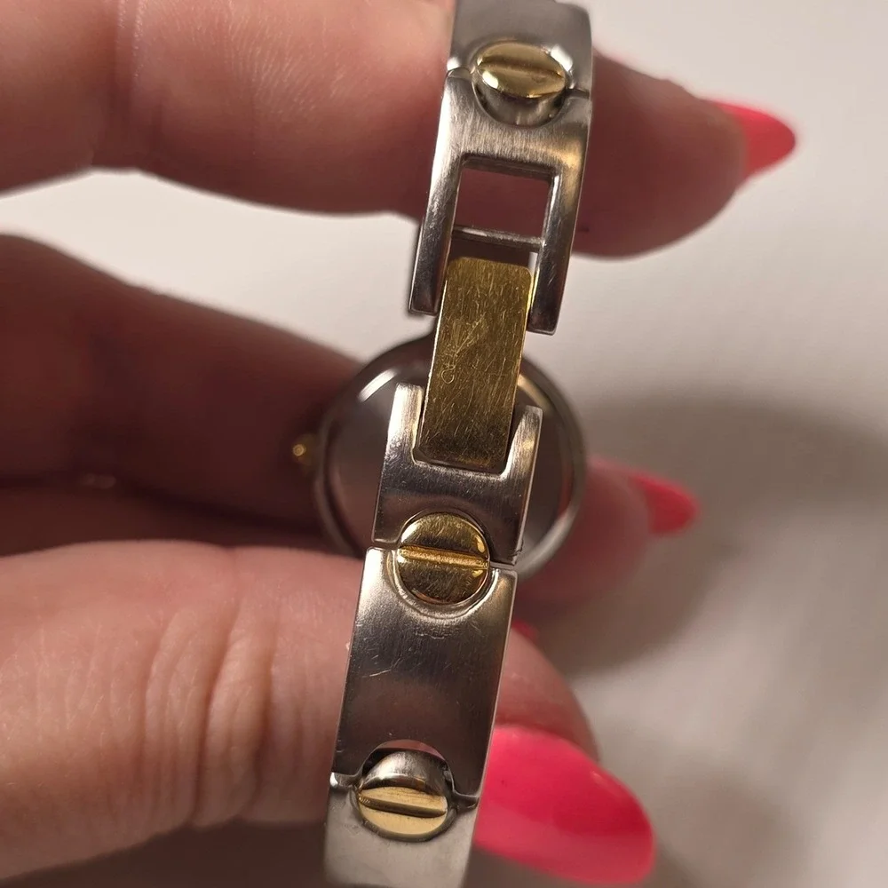 Peugeot Two-Tone Quartz Watch OS Silver Gold Fair Vintage